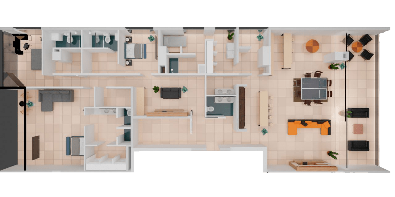 Plano de la primer planta del departamento Avant